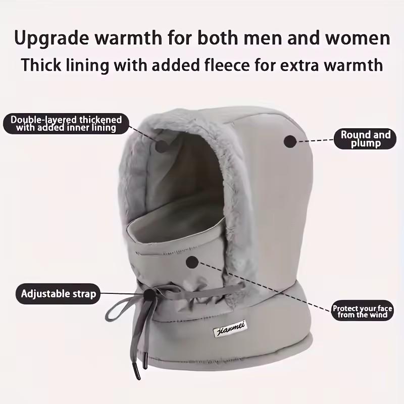 3-in-1 Adjustable Winter Face Cover Balaclava Cycling Resistant One-piece Hat, Ski Hat, Adjustable Windproof & Warm, Ski Visor