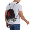 Custom Anime Pattern Drawstring Backpack Lightweight Foldable Sports Gym Bag Water Resistant String Sackpack for Training