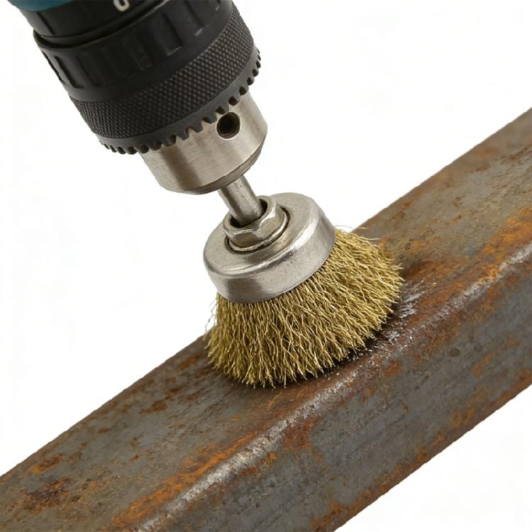 Durability Copper Steel Wire Wheel 2.35mm Round Shank For Effective Metal Surfaces Preparation And Finishing Work