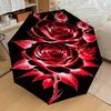 Red Rose Auto Open Close Umbrella - Portable Folding Design with 8-Bone Iron Frame, Perfect for Outdoor, Festive Gifts, Travel, Daily Use, a
