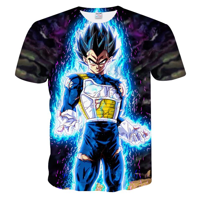 2025 Dragon Ball Children s T-shirt Adult Short Sleeve Cartoon Character Son Goku Super Saiyan T-shirt Children s Summer Edition 100