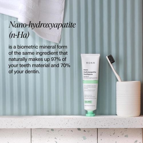 Boka Ela Mint Natural Toothpaste - Nano-Hydroxyapatite for Remineralizing and Sensitivity, Fluoride-Free I Dentist Recommended, Made In USA I 4oz