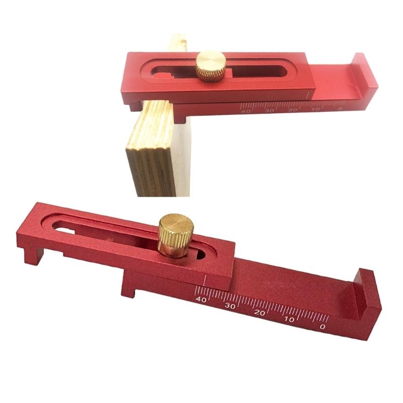 Woodworking Table Sawing Gaps Gauge Movable Measuring Block Line Ruler Mortise Tool Depth Measuring Ruler Tool