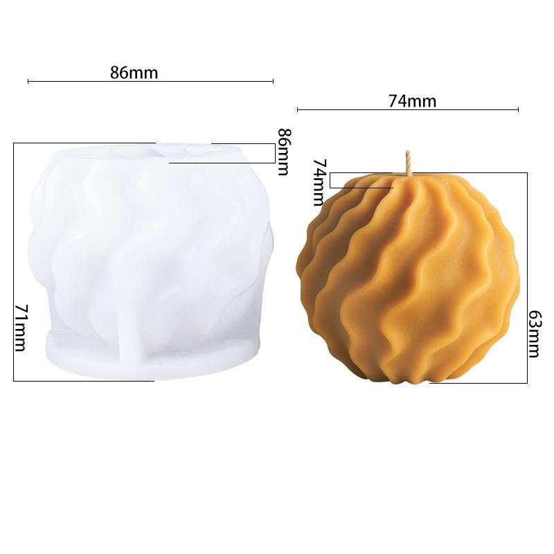 

Силиконовая форма для спиральной шаровой свечи, сферические спиральные формы для свечей, сделай сам, ручная работа, ароматерапия, гипс, геометрическая сфера, форма для мыла