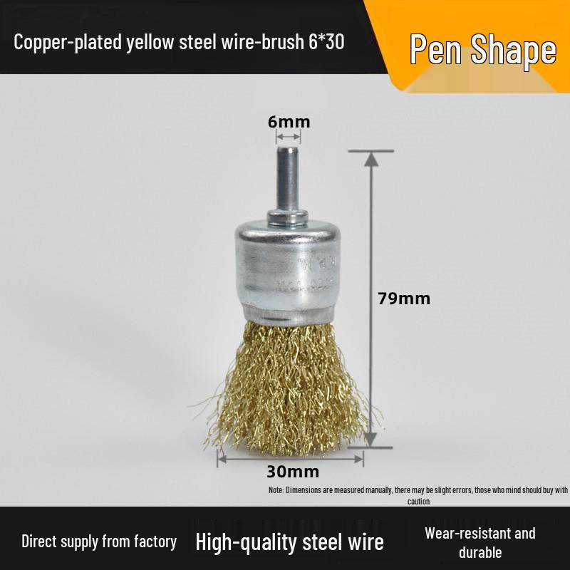 T-Shaped Electric Wire Brush with Handle for Rust Removal and Metal Cleaning - 6mm Handle