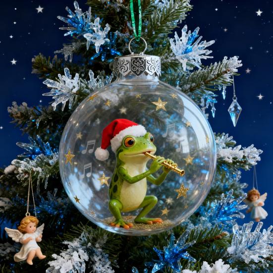 2026 Christmas Ball Ornament Set Handcrafted 3D Frog Ornament Different Frogs Theme Holiday Decorations