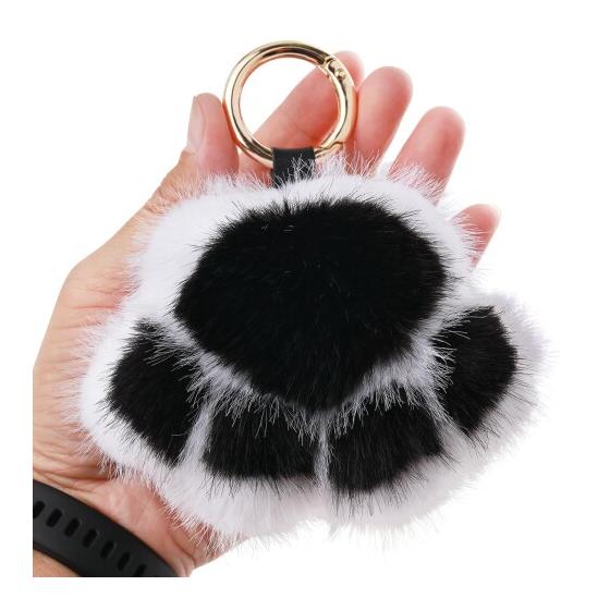 

(Looking) Cat Keychain Paw Cat Trace Plush Toy Fluffy Women s Birthday Present Super Cute Car Bag Accessory
