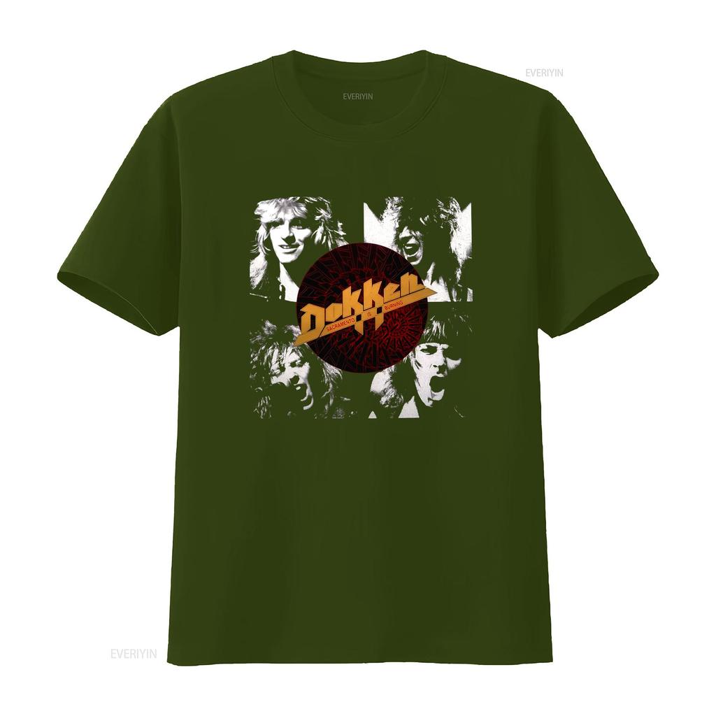 Dokken Band Members Portrait Rock Music T Shirt Don George Lynch Mick Brown Jeff Pilson Design vintage Washed