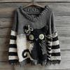 2025 Unisex 3D Print Thick Knit Striped Sweatshirt
