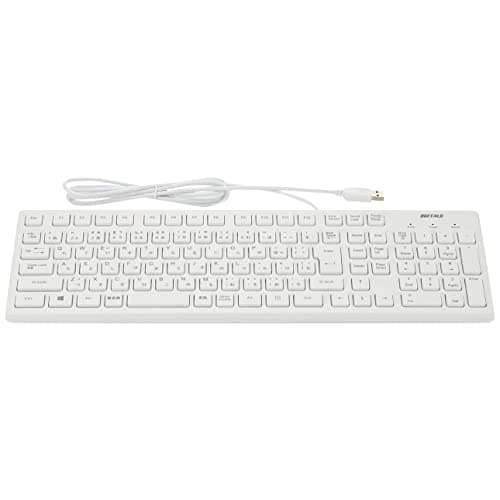BUFFALO USB Connection Wired Stylish Keyboard White BSKBU15WH