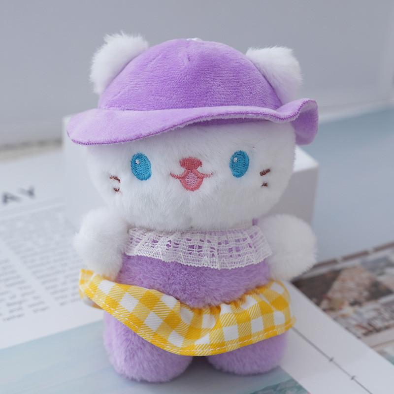 Charming Plush Cat Keychain Lovable Small Toy Doll With Yutu Velvet Material