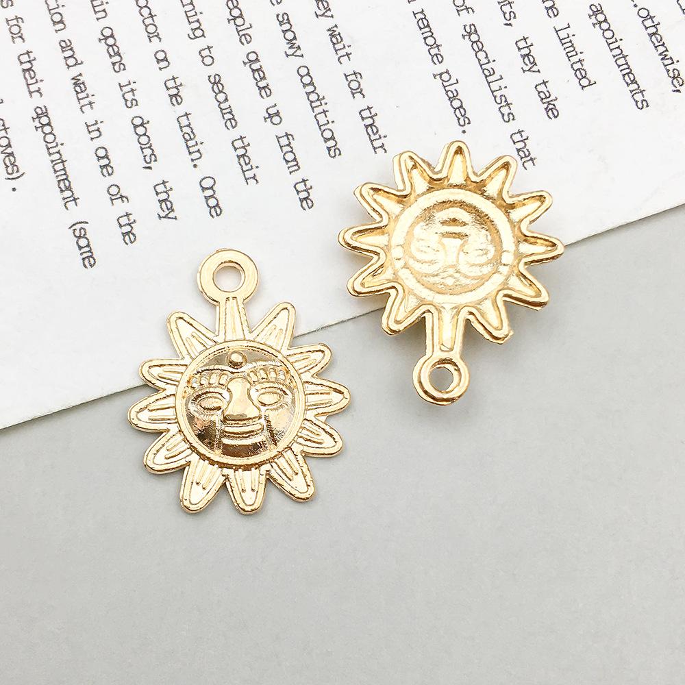 KC Gold Star Moon Sun Pendant Charm for DIY Bracelet Jewelry