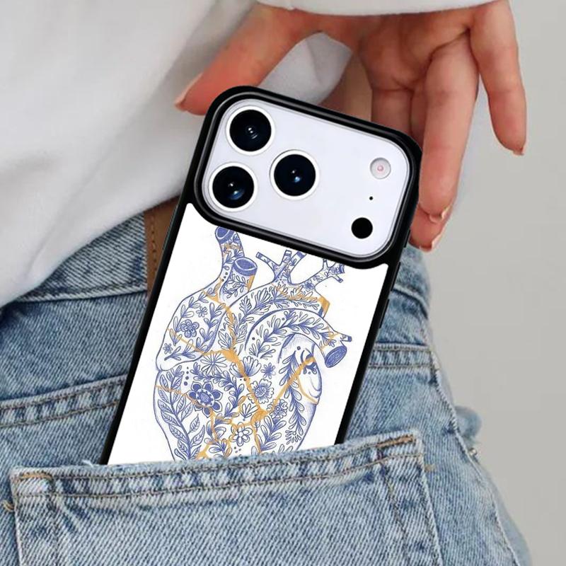 Flower Heart Phone Case for iPhone 16e 15 14 13 12 17 Pro Max Plus Air 17pro Cover Coque