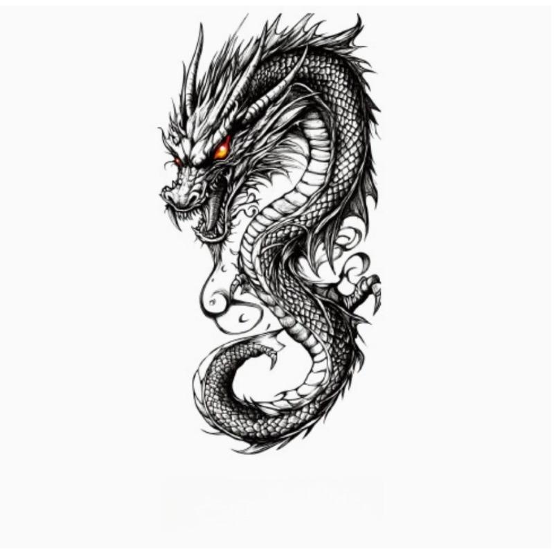 Waterproof Dragon Pattern Tattoo Stickers Men'S Temporary Tattoo Stickers Fake Tattoo For Women Hand Arm Chest Body Art