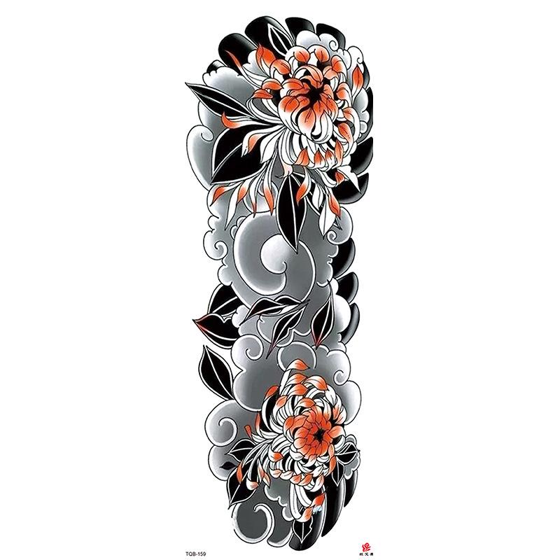 Waterdichte tattoo stickers voor de hele arm: Jezus, Maagd Maria, Kroon, Leeuw-ontwerp