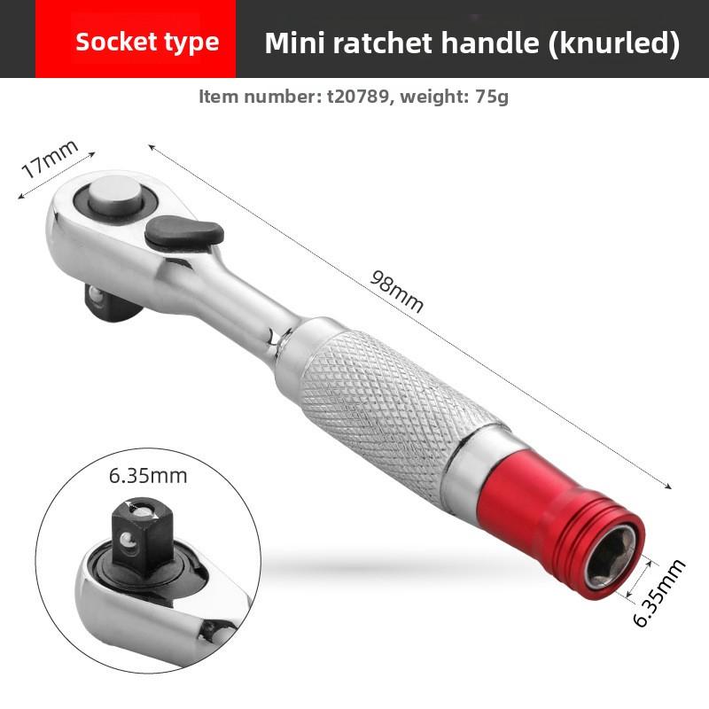 Chiave a cricchetto doppia testa 1/4" Cricchetto rapido Set di chiavi a bussola doppie mini Attrezzi manuali per officina biciclette