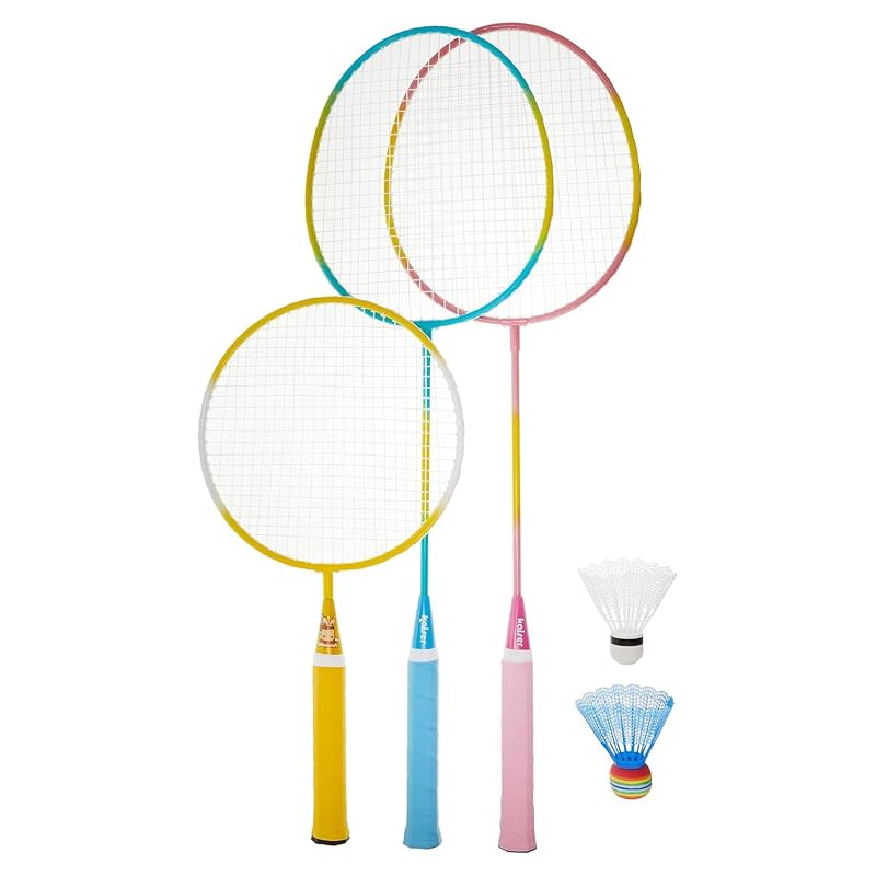 KAISER Wakuwaku Parent-Child Badminton Set KW-593: Includes Racket, Shuttlecock, and Case. Perfect for Leisure and Family Sports. (Large) Approx. 205