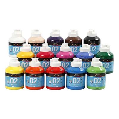 Acrylic Paint - ACOLOR - 32100 - 15 Colors - 500 Ml - Matte Finish