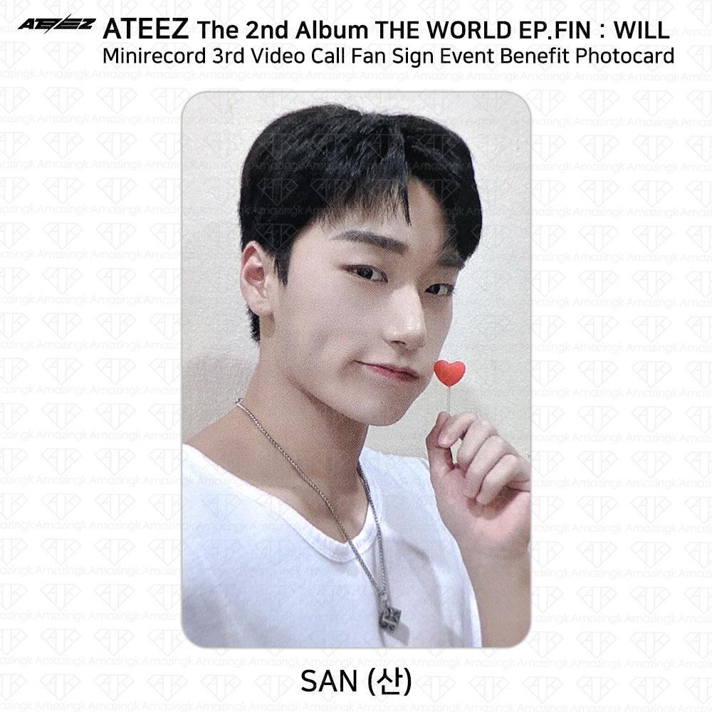 

ATEEZ THE WORLD EP.FIN СДЕЛАЮТ мини-запись третьего благотворительного мероприятия для фанатов, фотокарточка KPOP San