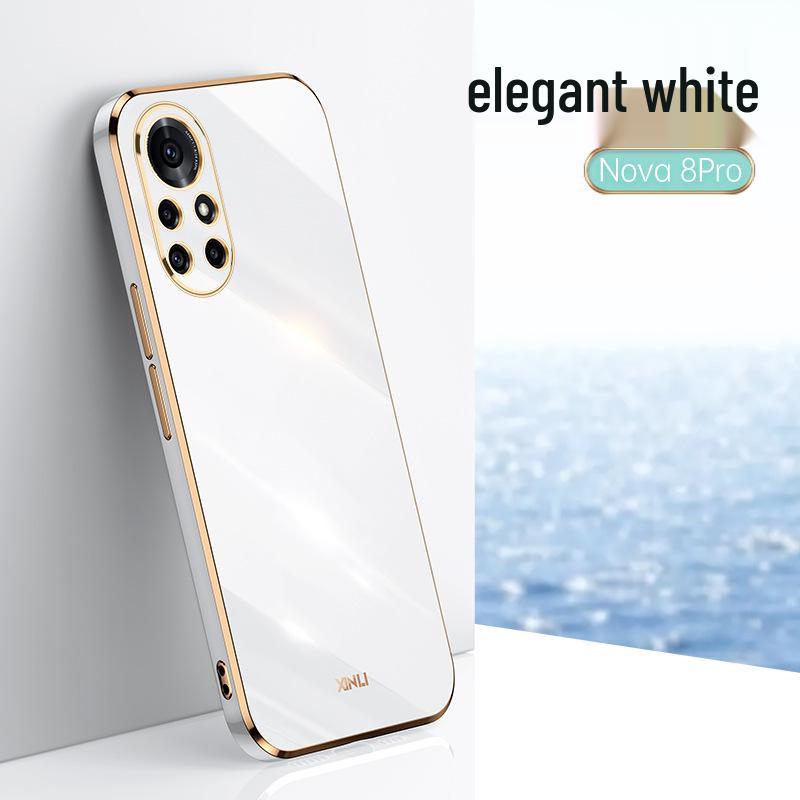Soft silicone protective cover for Huawei Honor V40, 9X, and 30i. Electroplated with straight edges, anti-fall design.