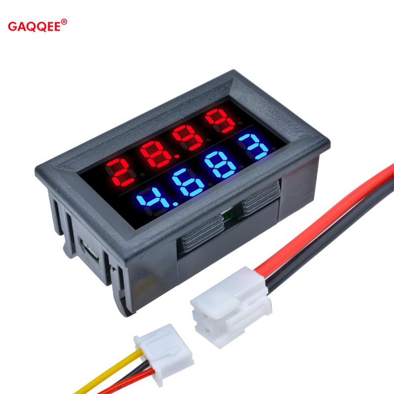 Voltmeter Ammeter DC 200V 10A  Blue Red Dual Digital LED Display Ampere Volt Voltage Current Meter Tester Detector 4 Bit 5 Wires
