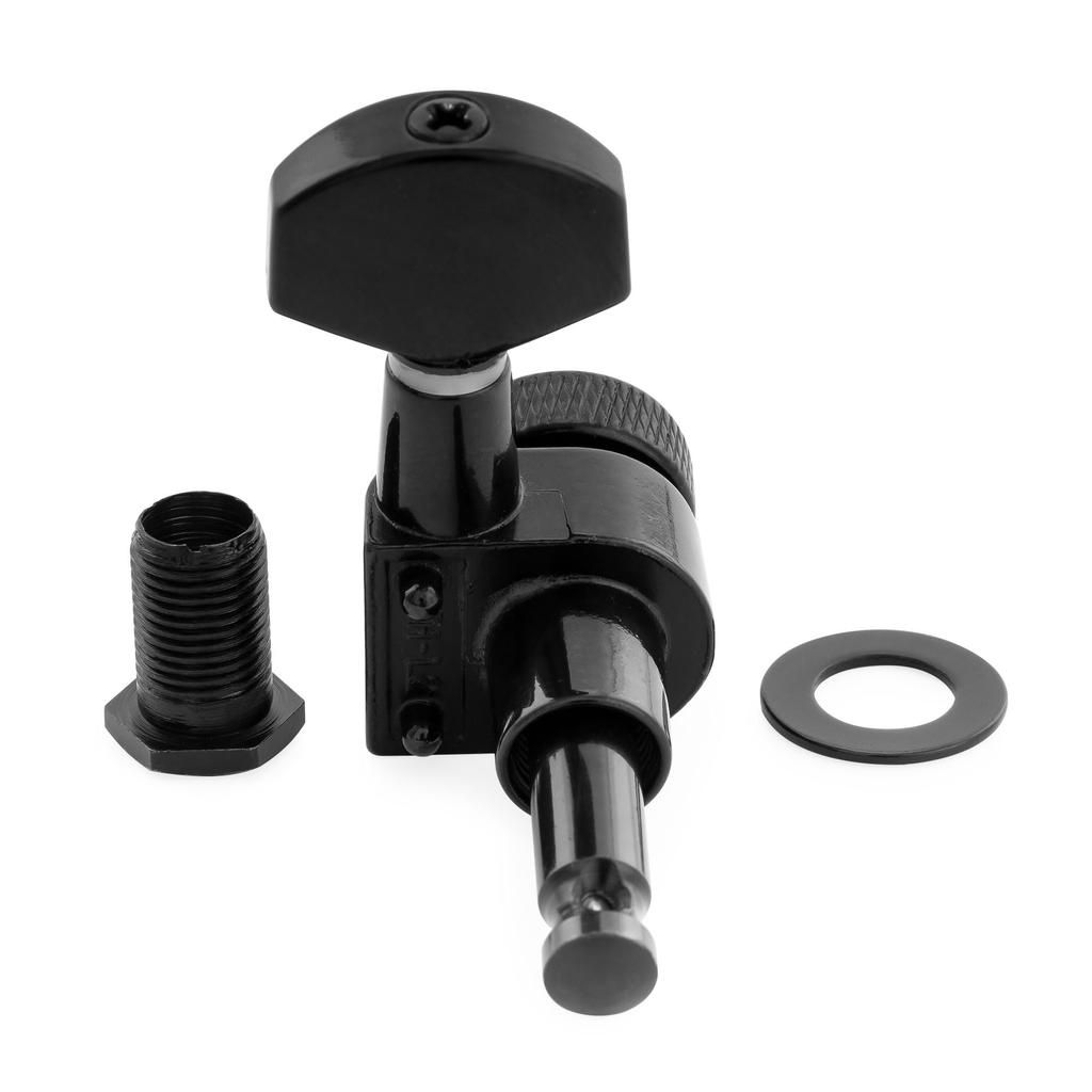 Musiclily Pro R15J Locking Gear for Squier Electric Black 6-in-line Left-Handed 2-Pin Tuners, 151 Ratio, Strat/Tele Guitars,