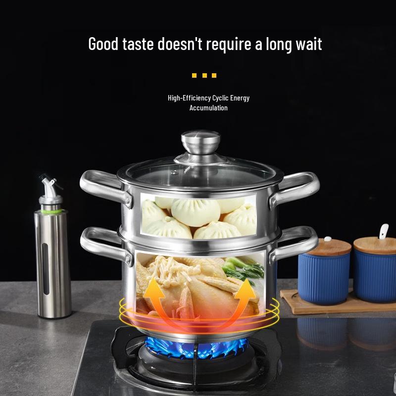 ZISIZ 304 Stainless Steel Induction & Gas Soup Pot
