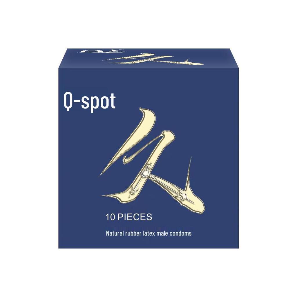 Q-point Hyaluronic Acid 001 Large Particle Delay Condoms - Long-lasting Contraceptives for Adults