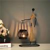 Nordic Metal Candle Holder – Handmade Abstract Character Candlestick for Home or Wedding Decor