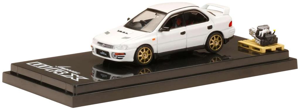 HJ64 Subaru Impreza WRX 1992 Custom Version Engine Display Model Feather Finished Model 1/64 (GC8) / Included, White, (HJ642013BW)