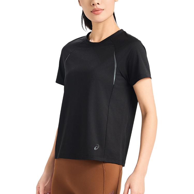 Asics Round Neck Comfortable Moisture-Wicking Quick-Dry Short Sleeve T-Shirt Women Tops Black 2012D050-001
