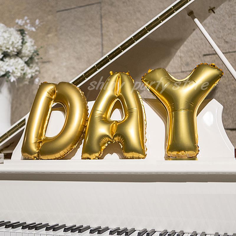 16/32inch Gold Foil Letter Alphabet Balloon Happy Birthday Party Balloons Wedding Decoration Kids Toys Baby Shower Air Balloon