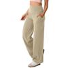 Women's Fashion Casual Solid Color Print High Waist Trousers Pants & Capris