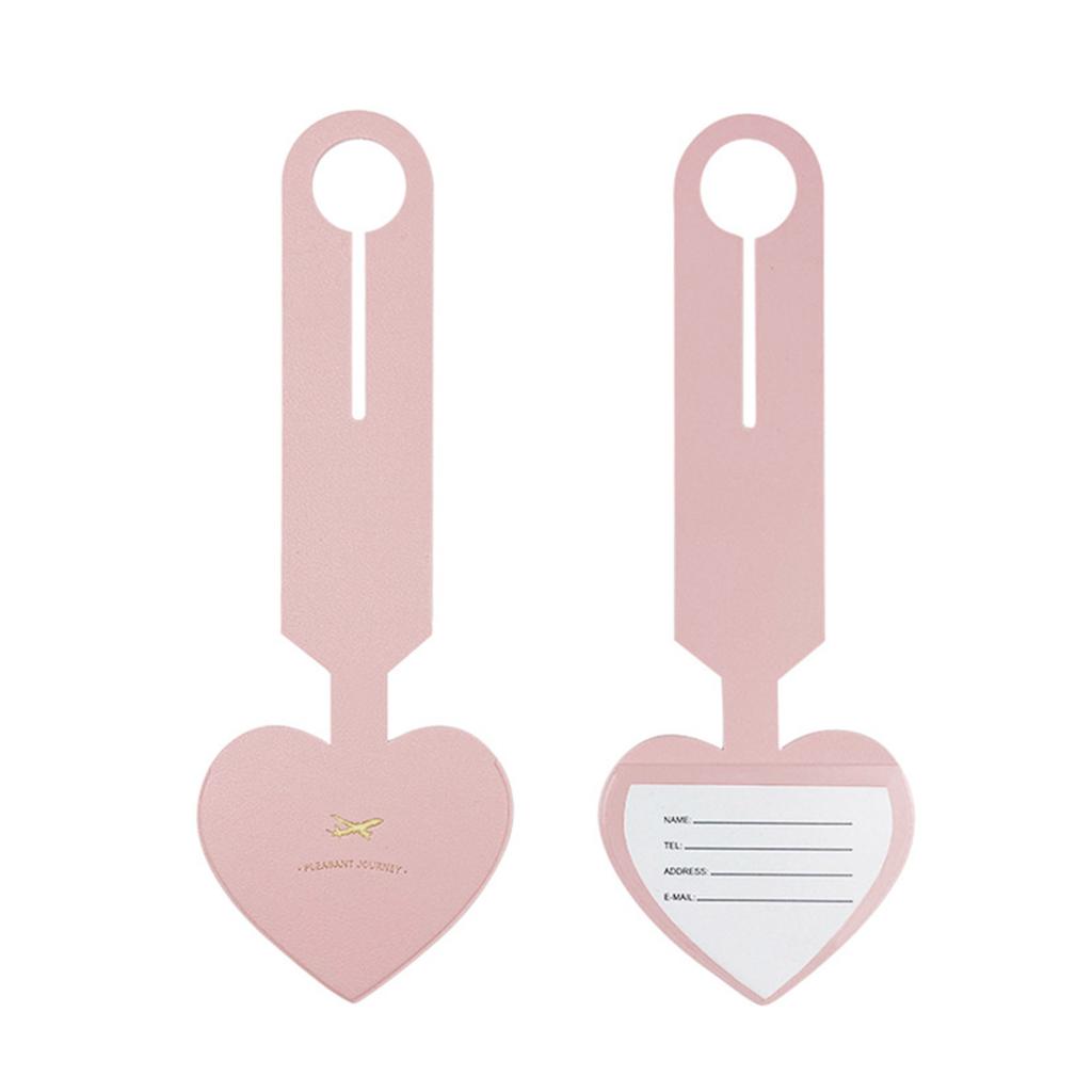 Baggage Backpack Tags Suitcase Luggage Heart Tag PU Leather Name ID Address Invitation Label Travel Accessories Portable