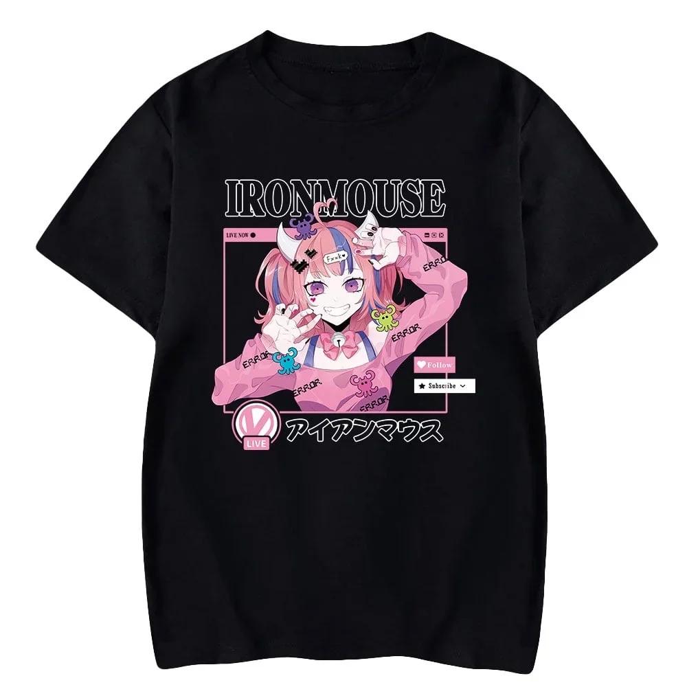 

Ironmouse T-shirt Fashion Print Short Sleeve Men and Women Casual Sweatshirt Cool Street Wear S