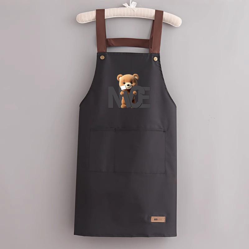 

Apron Waterproof Mouse Oil Resistant Composite Fabric Cooking Kitchen Black Bear