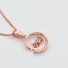 Exquisite Russian 585 Purple Gold Hollowed-Out Love Pendant, Fashionable And Shiny Rose Gold-Plated Smart Zircon Necklace.