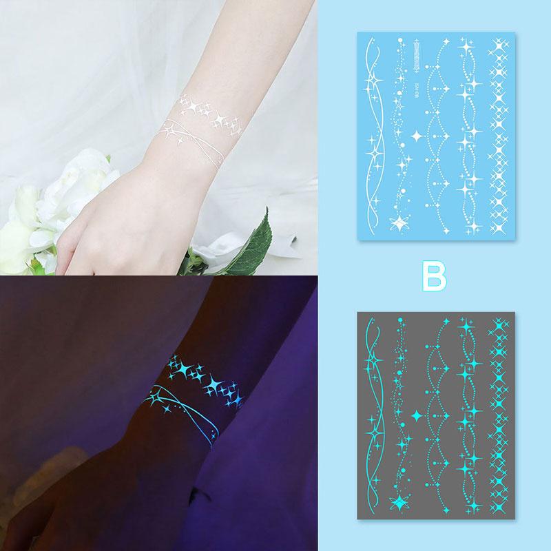 Glow In Dark Temporary Tattoo Stickers Temporary Waterproof Long Lasting Tattoos Stickers