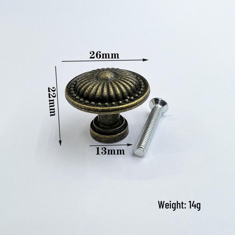 Runder Vintage-Schubladengriff aus Zinklegierung für Schränke und Möbel