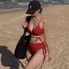 High-Waisted Lace-Up Bikini: Women's Sexy Slimming Two-Piece Swimsuit for Beach Vacation