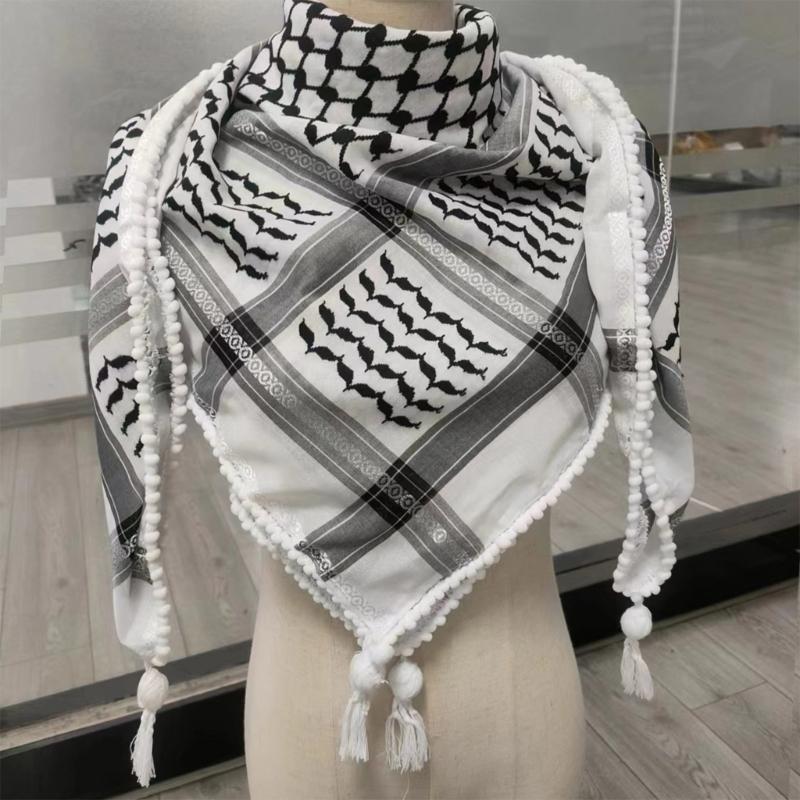 Middle East Adult Shemagh Scarf Outdoor Dustproof Sunproof Turbans Multi Purpose Head Wrap Cycling Breathable Kerchief