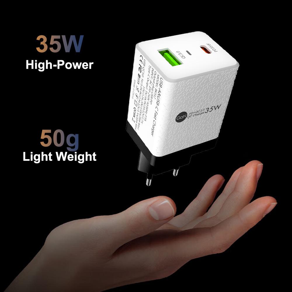 Gallium Nitride Super Fast Charger QC3.0+PD35W EU/UK/AU Plug