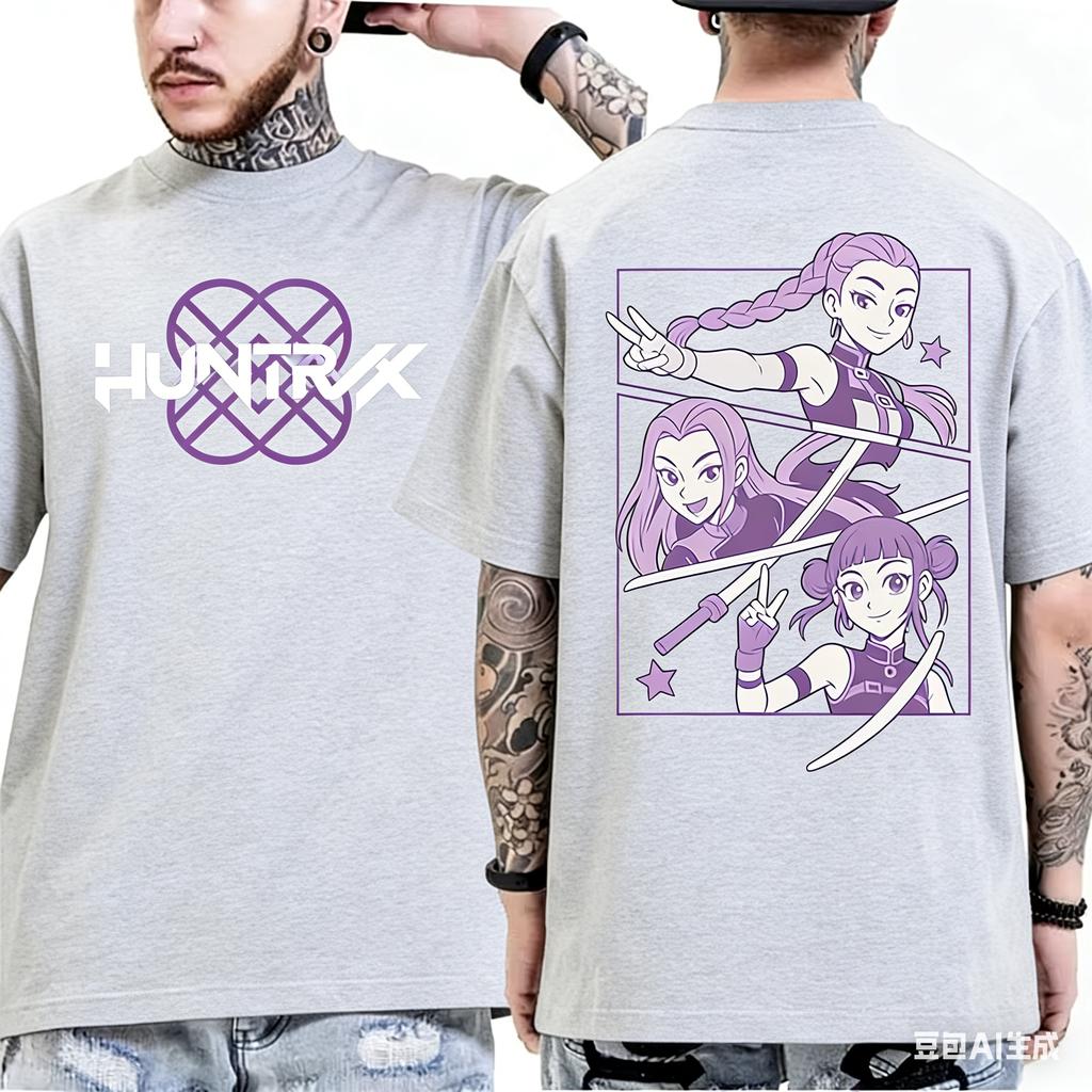 KPop Demon Hunters Rumi Huntrix Saja Boys Tshirt 2026 Summer Mens Womens Luxury Fashion Cotton Tshirt Street Y2K