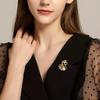 Simple Chinese-style Gourd and Bamboo Leaf Brooch, Versatile for Women's Charm, Pearl Brooch, Unique and Niche Design Sense Brooch