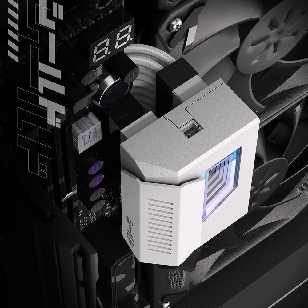 ATX 24-pin 180 Degree Power Connector Adapter with Infinity Mirror ARGB Light 24-Pin Angle Adapter DIY Mounting Accessessory