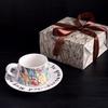 French Garden Ceramic Coffee Cup with Saucer