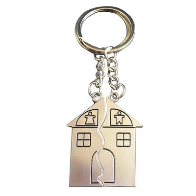 1 Pair Alloy House Pendant Key Couple House Keyring Woman Man DIY Decoration