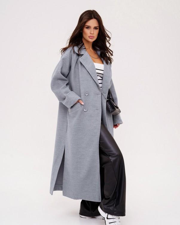 ISSA Plus Slit Cashmere Coat