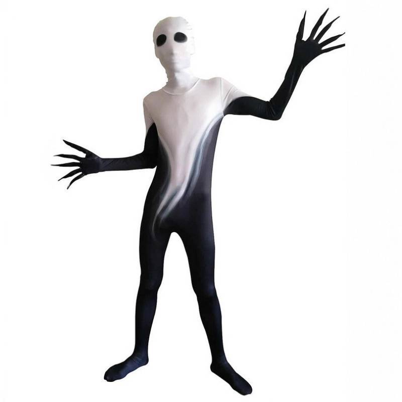 Tuta Intera da Cosplay Scheletro di Halloween con Stampa Digitale per Bambini Role Play