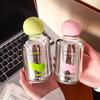Cute Cherry Glass Cup Mirror Glass Bottle for Coffee Juice Matcha Tea Glass Portable Leak-proof Woman Glass Tumbler Water Bottle